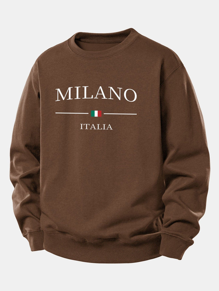 Velira Sweatshirts Kava / XS Milano Spaudos Laisvas Fit Mikina