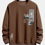Velira Sweatshirts kava / XS Niujorko architektūros atspaudas laisvo kirpimo džemperis