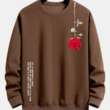 Velira Sweatshirts kava / XS Sloganas Rožių Spauda Laisvas Fit Palaidinė