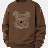 Velira Sweatshirts Kava / XS Taškuotas meškiukas spauda laisvas megztinis