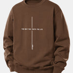 Velira Sweatshirts Kava / XS Tikėjimo spauda laisvo kirpimo džemperis