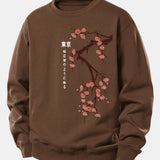 Velira Sweatshirts Kava / XS Tokijo japonų vyšnių žiedų spauda laisvo kirpimo džemperis