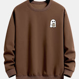 Velira Sweatshirts kava / XS Vaiduoklis, geriantis kavą, spauda, laisvas kirpimas, džemperis