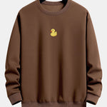 Velira Sweatshirts kavinė / S Maža Geltona Anties Spauda Laisva Fit Kapišonas