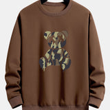 Velira Sweatshirts kavos / S Kamikadze ištirpstančio meškos rašto laisvo kirpimo džemperis