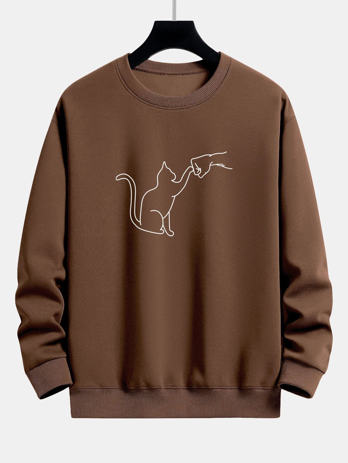 Velira Sweatshirts kavos / S Katės Fist Bump Spaudimo Relax Fit Palaidinukė
