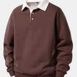 Velira Sweatshirts kavos / S Kontrasto polo apykaklės džemperis