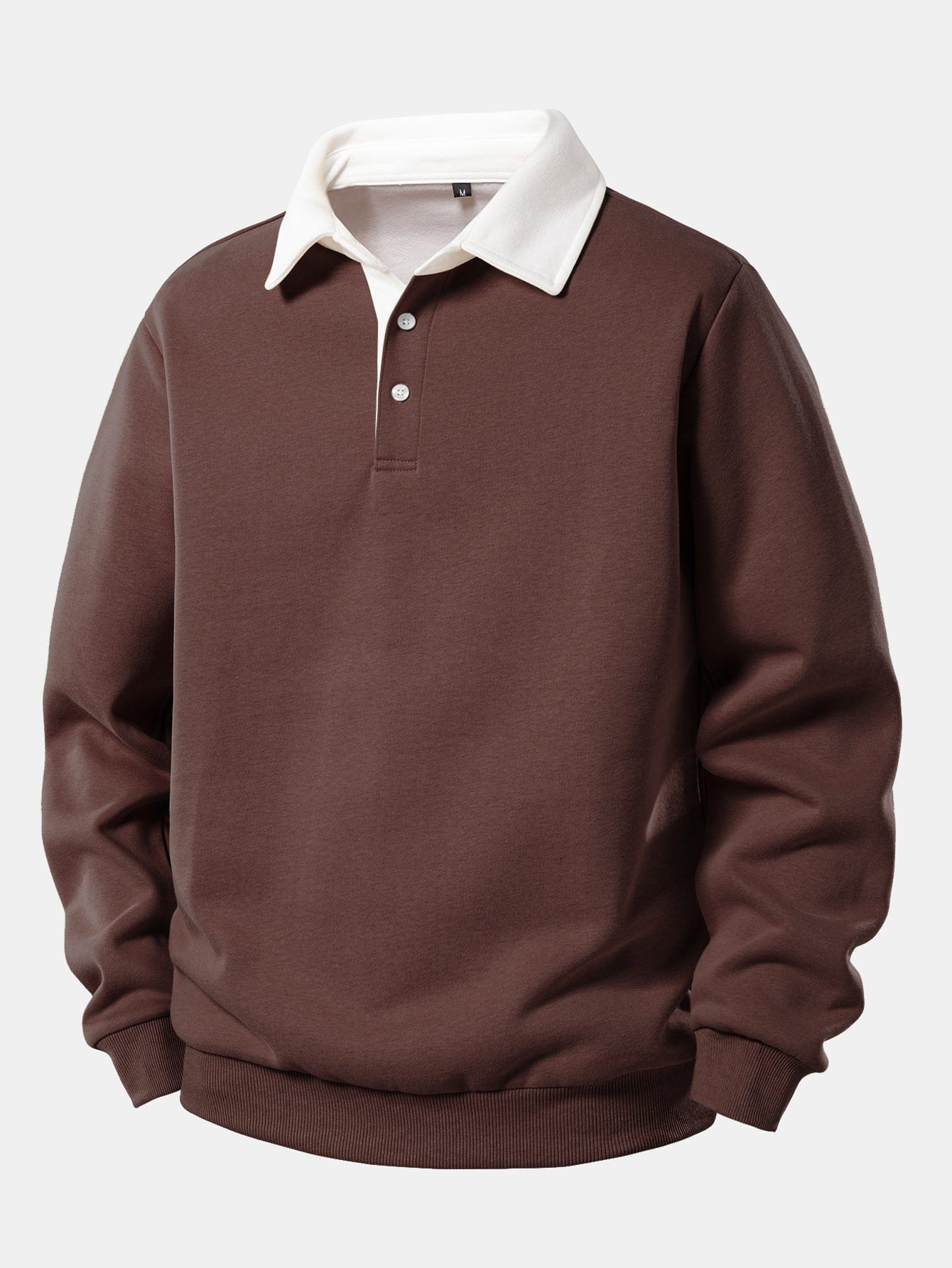 Velira Sweatshirts kavos / S Kontrasto polo apykaklės džemperis