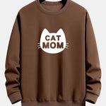 Velira Sweatshirts kavos / XS Katės Mamos Spauda Laisvas Fit Palaidinukė