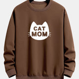 Velira Sweatshirts kavos / XS Katės Mamos Spauda Laisvas Fit Palaidinukė