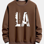 Velira Sweatshirts kavos / XS Los Andželo spauda laisvo kirpimo džemperis