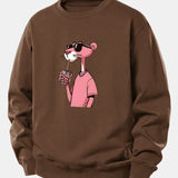 Velira Sweatshirts Kavos / XS Rožinė Pantera Spauda Laisva Fit Džemperis