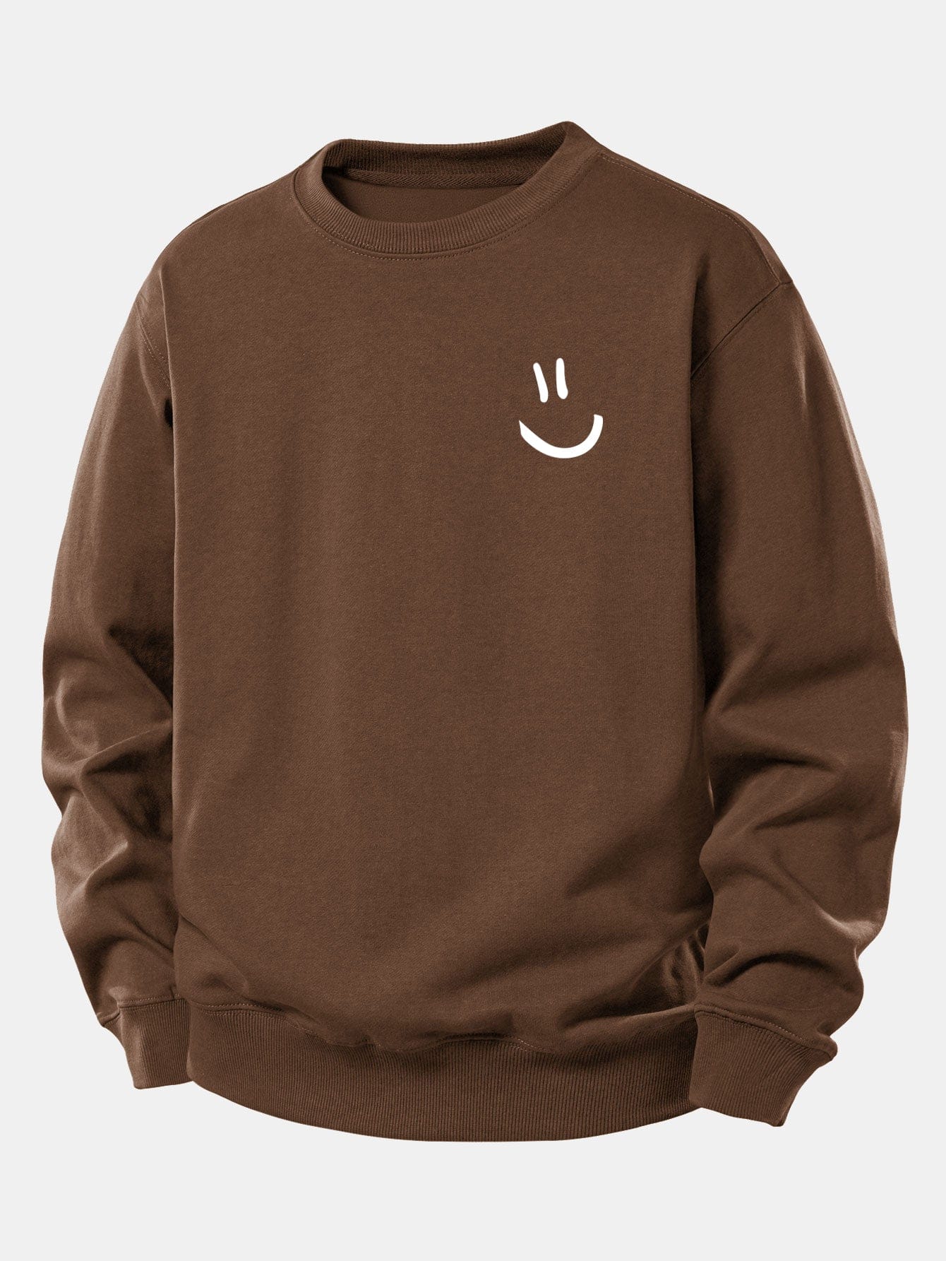 Velira Sweatshirts Kavos / XS Šypsenėlės Spausdinimo Atsipalaidavęs Fit Megztinis
