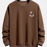 Velira Sweatshirts kavos / XS Šypsenos Veido Spauda Laisvas Fit Palaidinukė