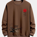 Velira Sweatshirts kavos / XS Tapyba su saulėlydžiu ant audinio, laisvo kirpimo džemperis