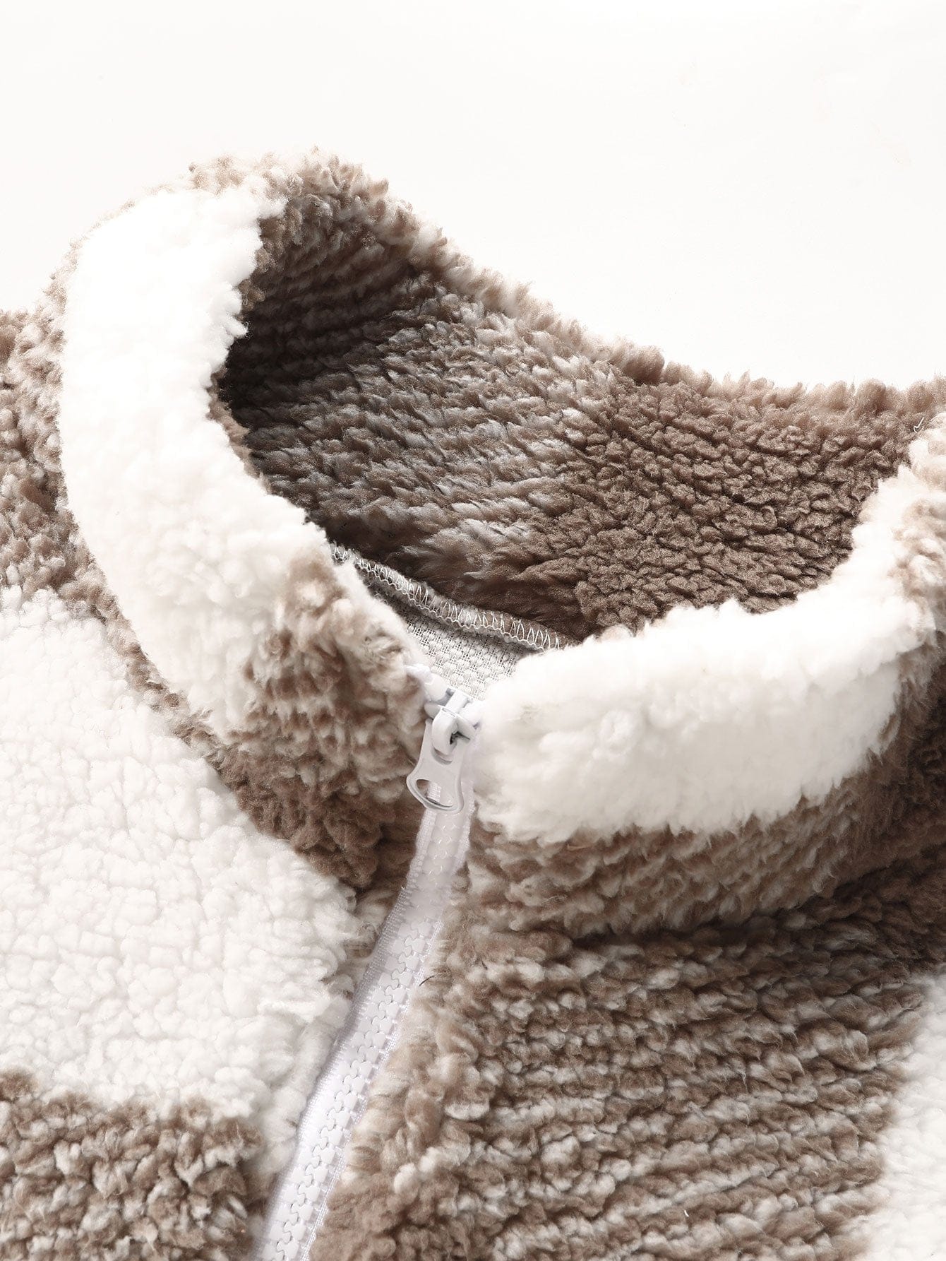 Velira Sweatshirts Ketvirčio Užtrauktukas Plaid Teddy Marškiniai
