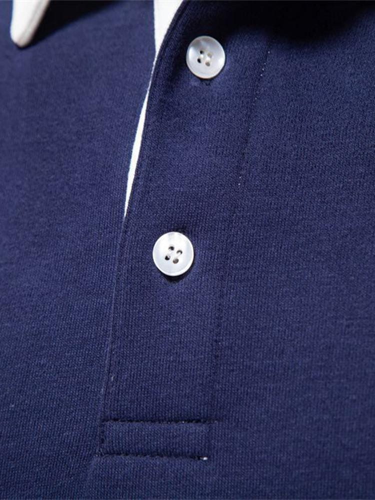 Velira Sweatshirts Kontrasto Polo Apykaklės Megztinis