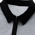 Velira Sweatshirts Kontrasto Užtrauktuko Polo Apykaklės Švarkelis
