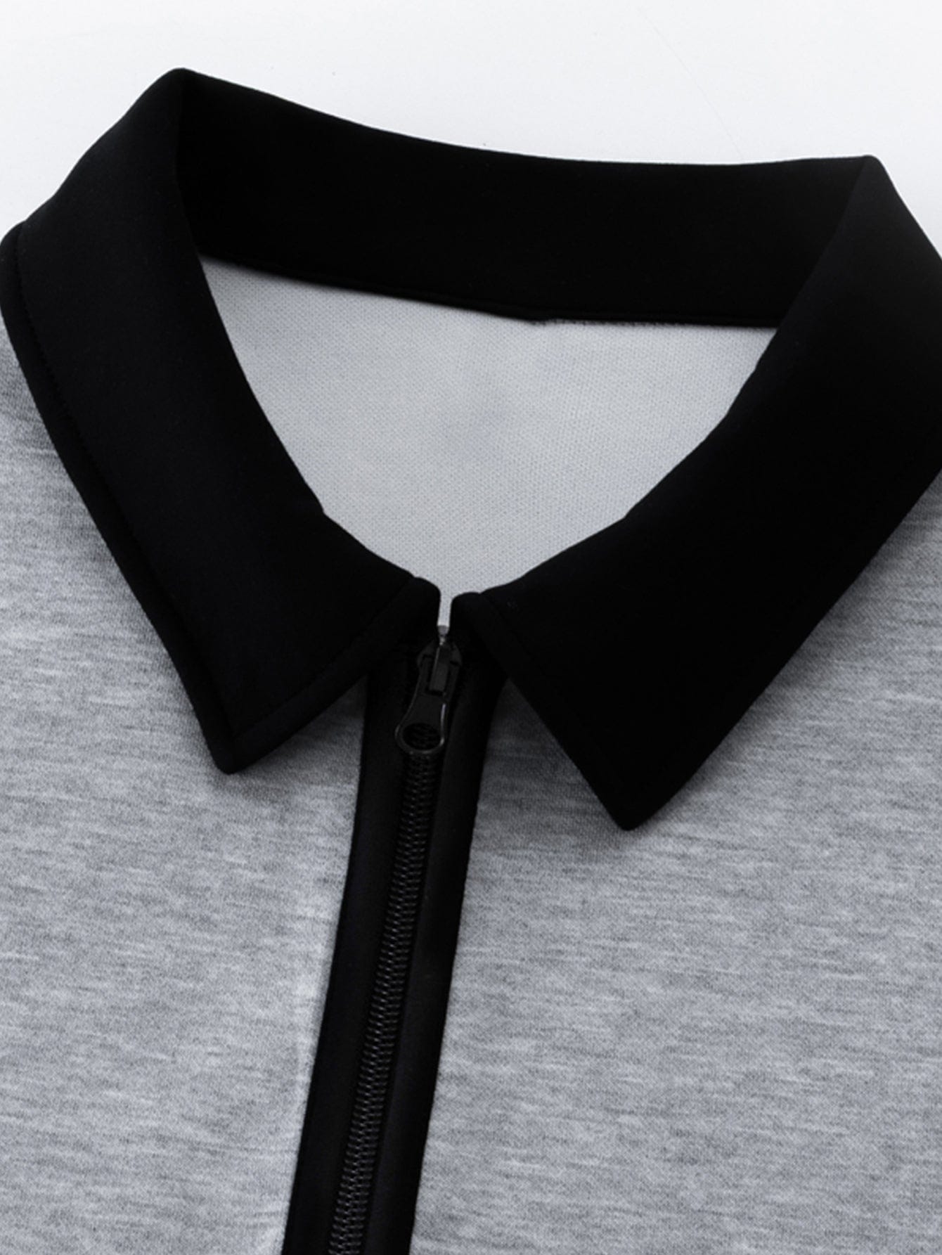 Velira Sweatshirts Kontrasto Užtrauktuko Polo Apykaklės Švarkelis