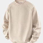 Velira Sweatshirts kreminė / S Atsipalaidavęs Waffle Crew Neck Megztinis