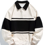 Velira Sweatshirts kreminė / XS Atsipalaidavęs Fit Spalvų Blokų Pataisytas Polo Švarkas