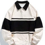 Velira Sweatshirts kreminė / XS Atsipalaidavęs Fit Spalvų Blokų Pataisytas Polo Švarkas