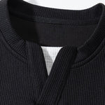 Velira Sweatshirts Laisvas Fit Waffle V formos Kaklo Megztinis