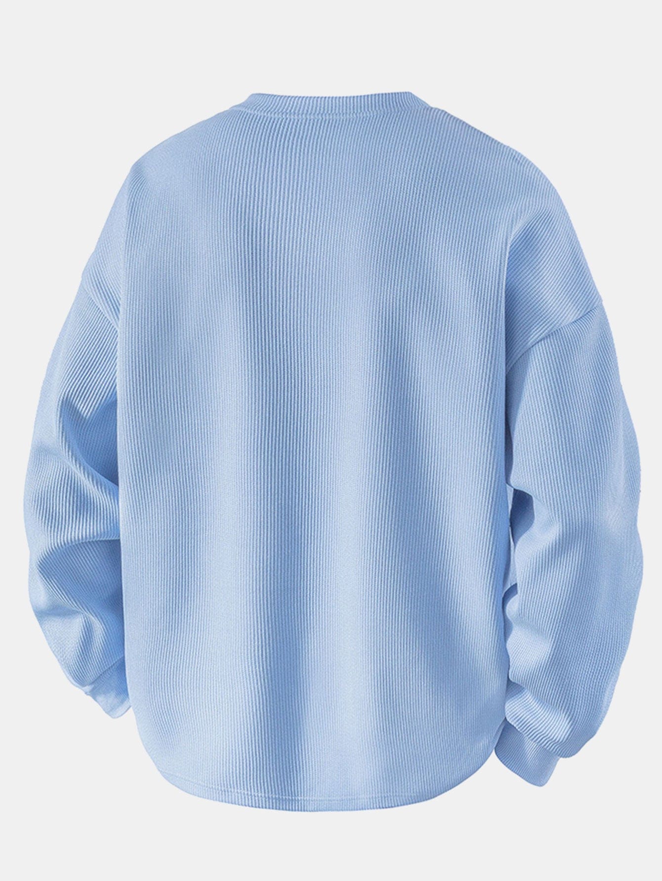 Velira Sweatshirts Laisvas Fit Waffle V formos Kaklo Megztinis