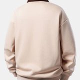 Velira Sweatshirts Laisvas Pritaikymas Kontrastinis Kordūrinis Polo Apykaklės Megztinis