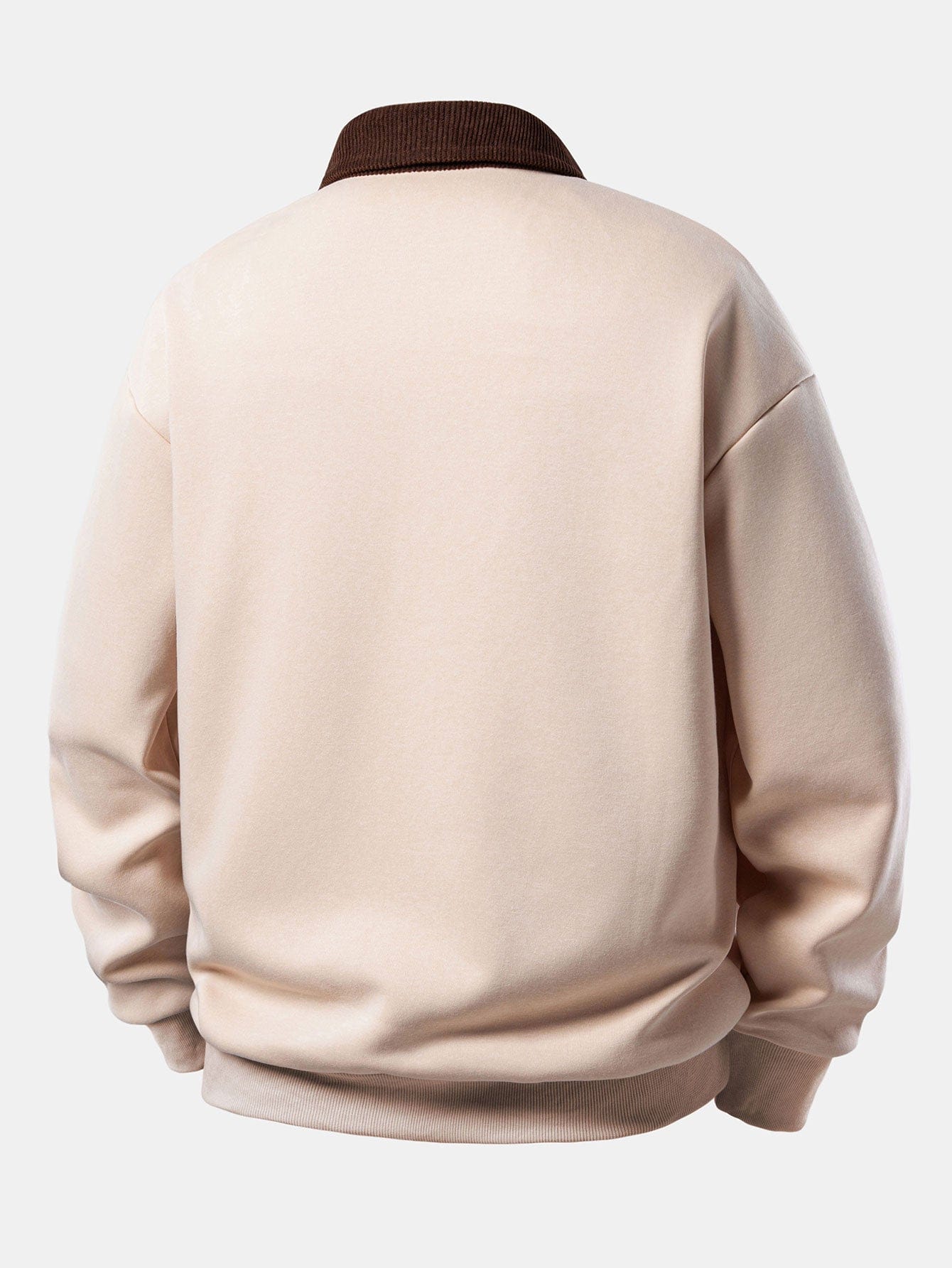 Velira Sweatshirts Laisvas Pritaikymas Kontrastinis Kordūrinis Polo Apykaklės Megztinis