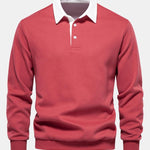 Velira Sweatshirts lašiša / S Kontrasto Polo Apykaklės Megztinis