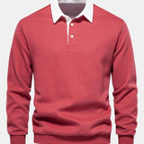 Velira Sweatshirts lašiša / S Kontrasto Polo Apykaklės Megztinis