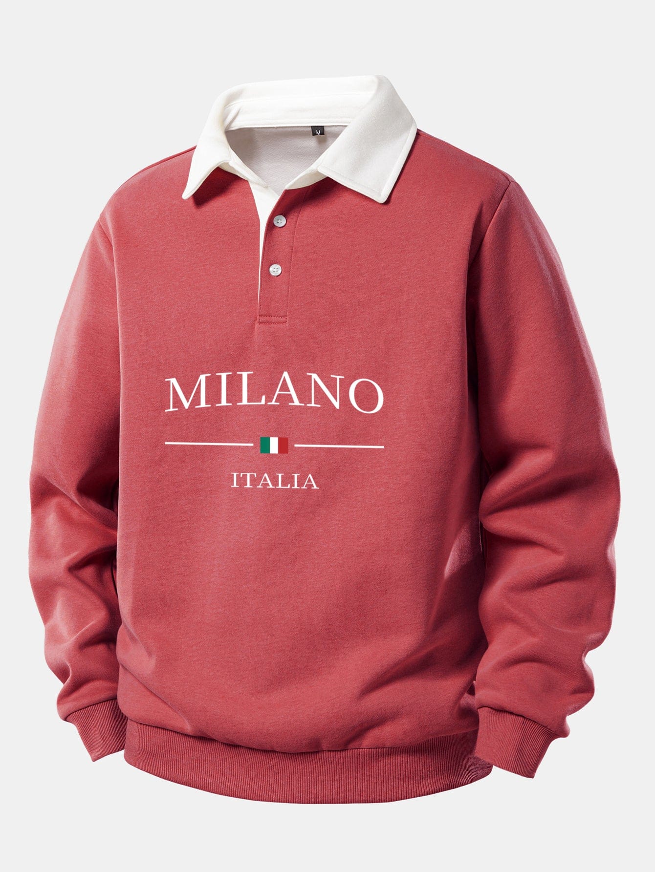 Velira Sweatshirts Lašiša / S Milano Spausdinimo Kontrasto Polo Apykaklės Megztinis