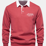 Velira Sweatshirts lašiša / S Sloganas Spausdintas Kontrasto Polo Apykaklės Megztinis