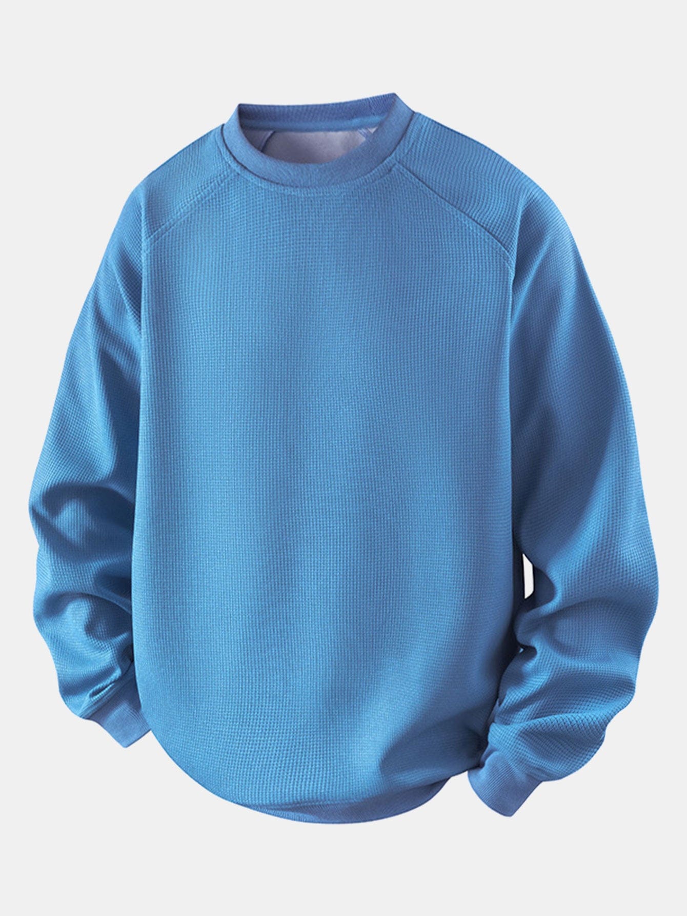 Velira Sweatshirts mėlyna / S Atsipalaidavęs Waffle Crew Neck Megztinis
