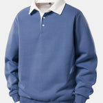Velira Sweatshirts mėlyna / S Kontrasto polo apykaklės džemperis