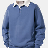 Velira Sweatshirts mėlyna / S Kontrasto polo apykaklės džemperis