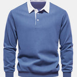 Velira Sweatshirts mėlyna / S Kontrasto Polo Apykaklės Megztinis
