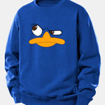 Velira Sweatshirts Mėlyna / XS Emotikonų antis spauda laisvo kirpimo džemperis
