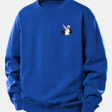 Velira Sweatshirts Mėlyna / XS Fitneso Kiškio Spaudas Laisvas Pjūvis Sportinis Megztinis