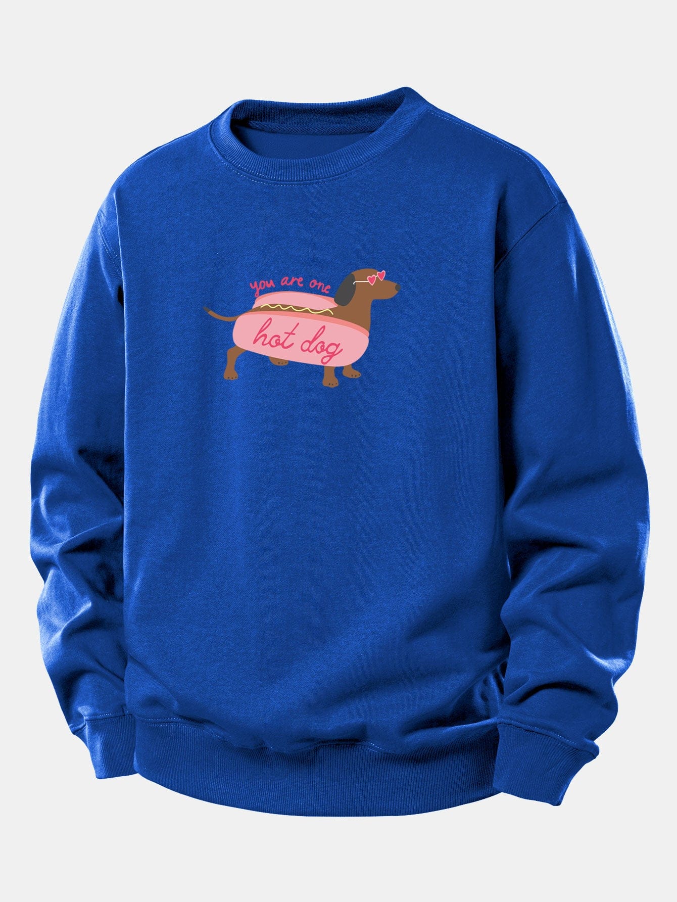 Velira Sweatshirts Mėlyna / XS Karštas Šuo Daksas Spauda Laisvas Palaidinukas
