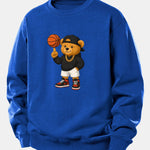 Velira Sweatshirts Mėlyna / XS Krepšinio Meškos Spauda Laisvalaikio Palaidinė