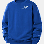 Velira Sweatshirts Mėlyna / XS Meilės Spauda Laisvo Kirpimo Moteriškas Megztinis
