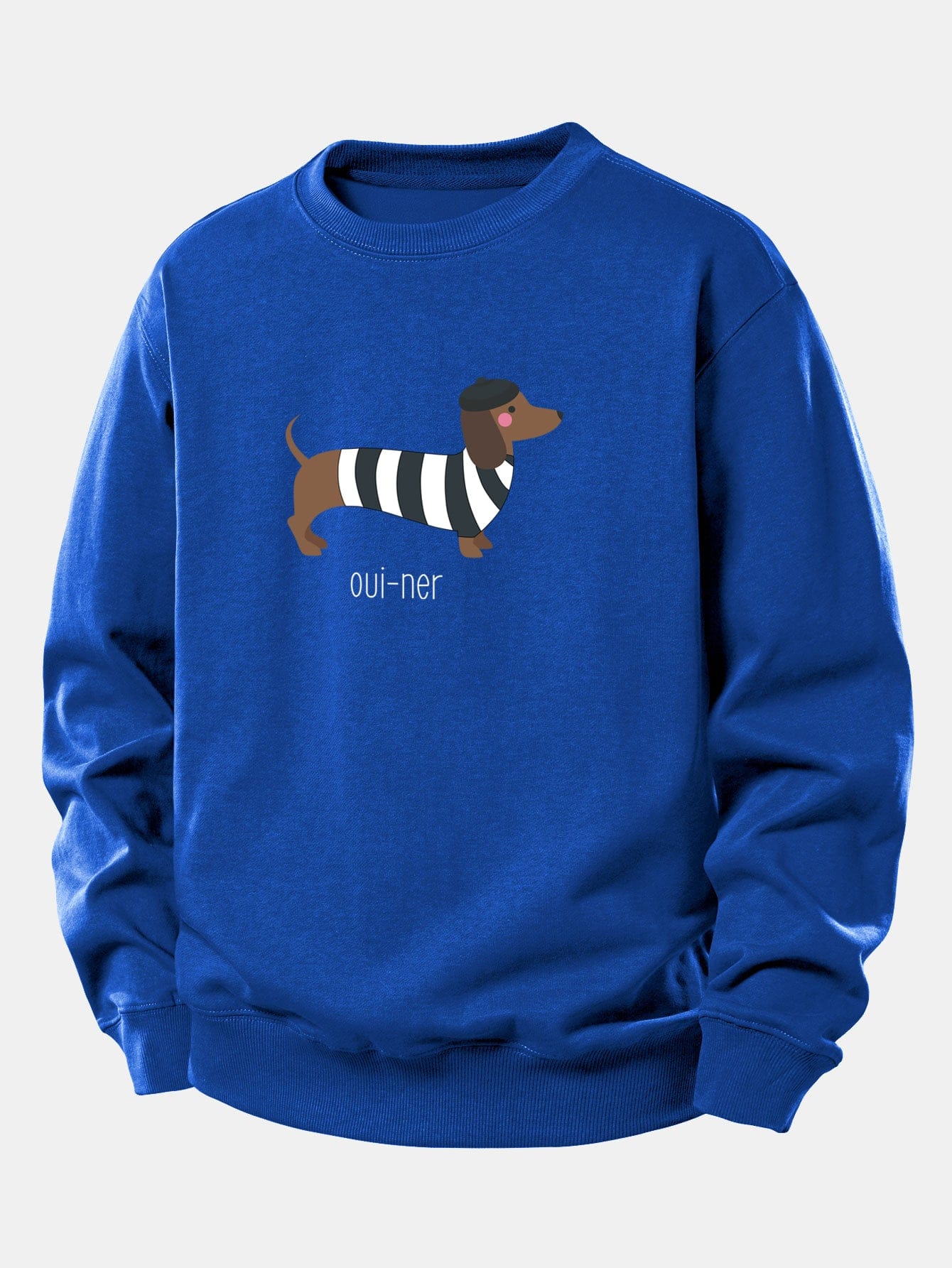 Velira Sweatshirts Mėlyna / XS Prancūzų taksų spauda laisvo kirpimo džemperis