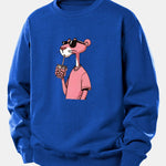 Velira Sweatshirts Mėlyna / XS Rožinė Pantera Spauda Laisva Fit Džemperis