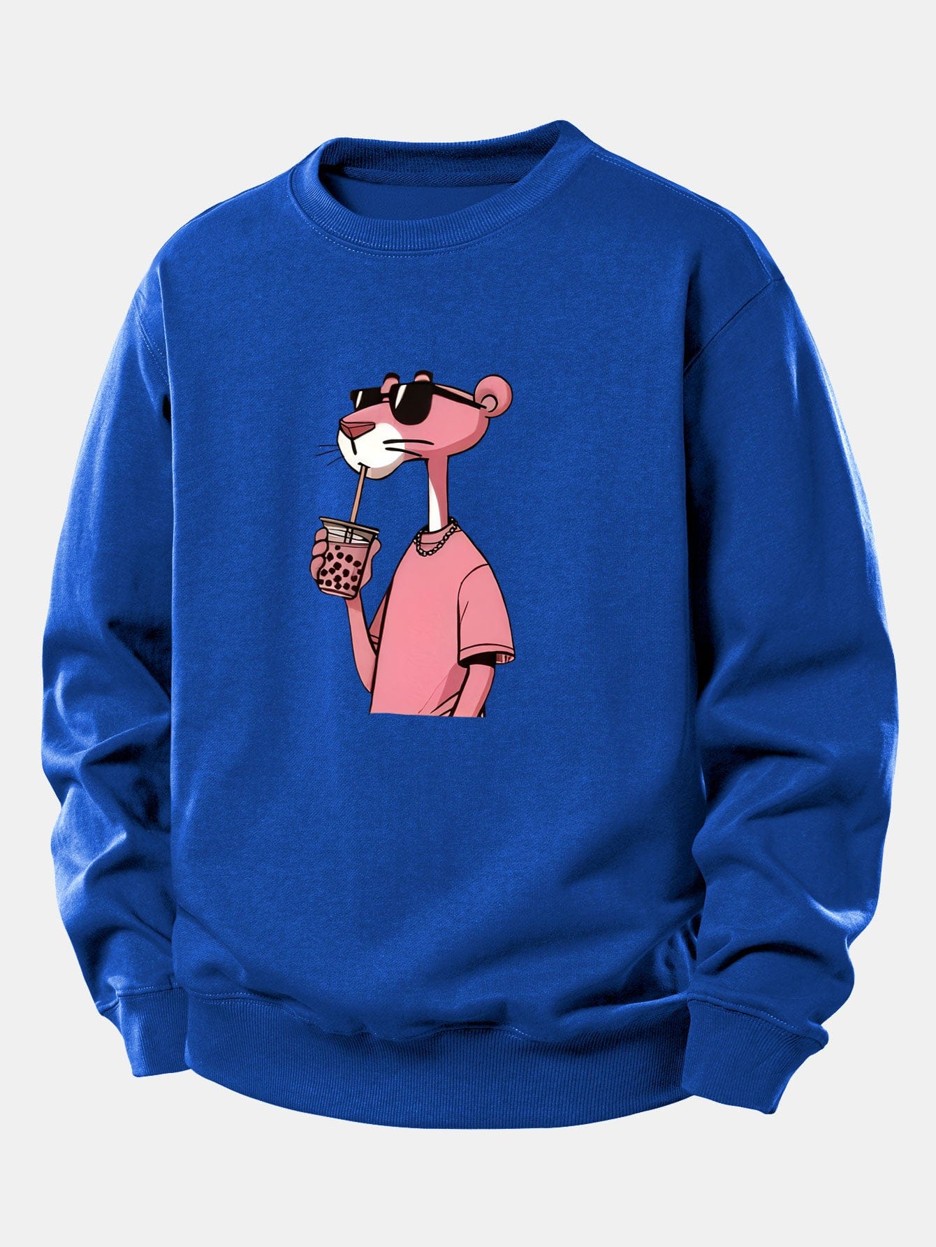 Velira Sweatshirts Mėlyna / XS Rožinė Pantera Spauda Laisva Fit Džemperis