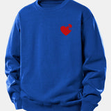 Velira Sweatshirts Mėlyna / XS Širdies dėlionės spaudinys laisvo kirpimo džemperis