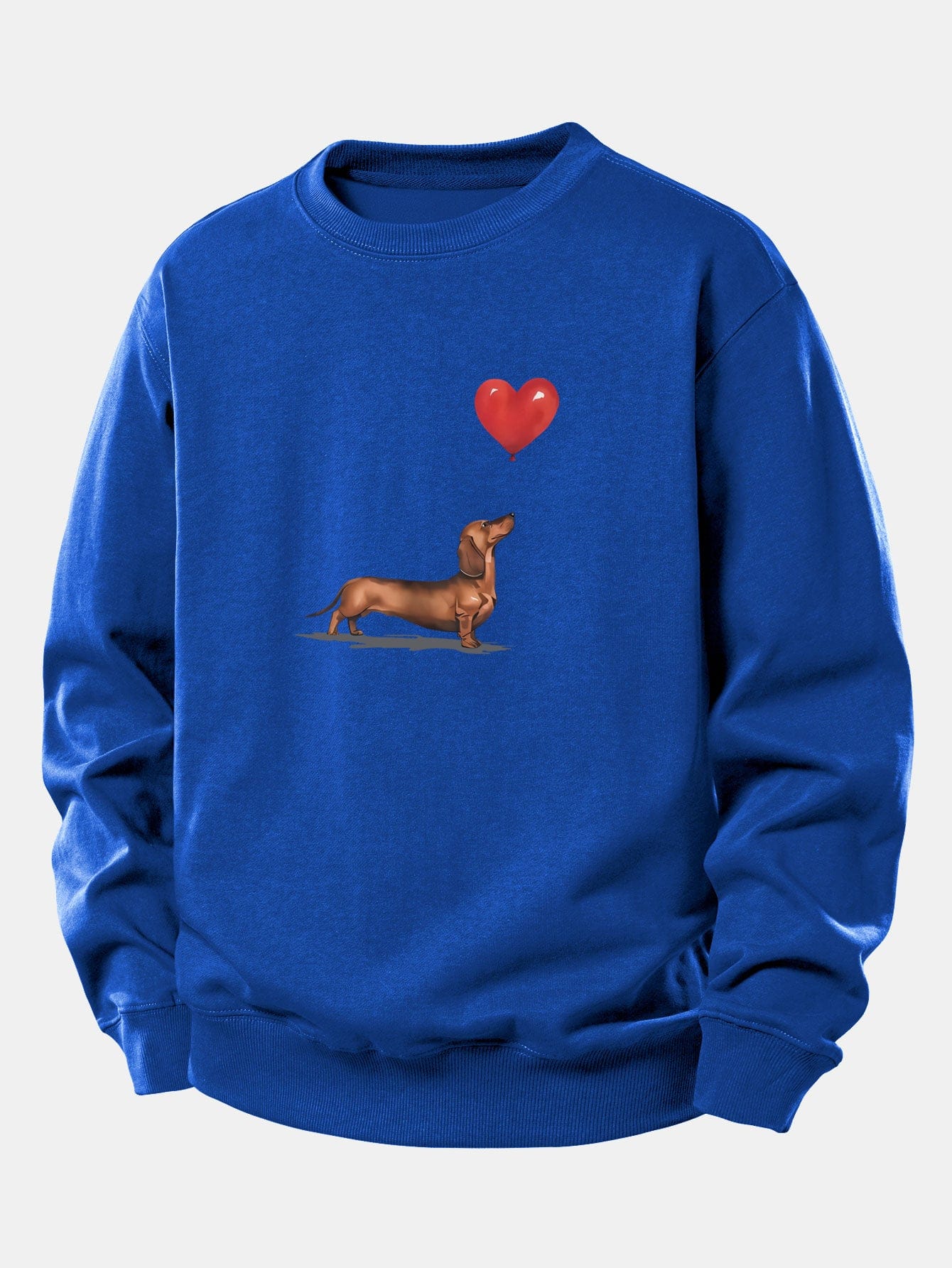Velira Sweatshirts Mėlyna / XS Širdies formos balionas šunų veislės printas laisvo kirpimo džemperis