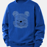 Velira Sweatshirts Mėlyna / XS Taškuotas meškiukas spauda laisvas megztinis