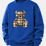 Velira Sweatshirts Mėlyna / XS Tikrinto Lokio Spaudas Laisvas Palaidinukas